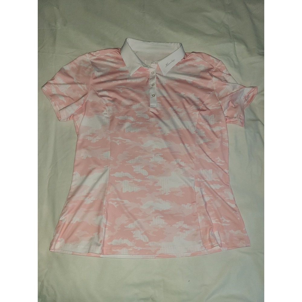 Hiverlay Womens XXL Pink Camo Golf Polo Shirt Short Sleeve Performance Top